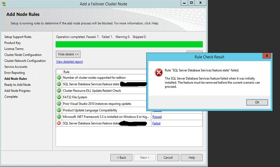 Windows Failover Cluster Error. Cluster service account.